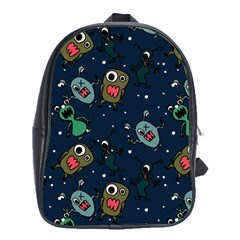 Monster Alien Pattern Seamless Background School Bag (xl)