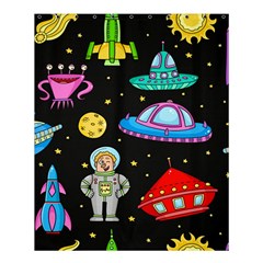 Seamless Pattern With Space Objects Ufo Rockets Aliens Hand Drawn Elements Space Shower Curtain 60  X 72  (medium)  by Vaneshart