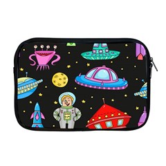 Seamless Pattern With Space Objects Ufo Rockets Aliens Hand Drawn Elements Space Apple Macbook Pro 17  Zipper Case