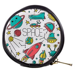 Space Cosmos Seamless Pattern Seamless Pattern Doodle Style Mini Makeup Bag