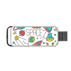 Space Cosmos Seamless Pattern Seamless Pattern Doodle Style Portable Usb Flash (two Sides) by Vaneshart