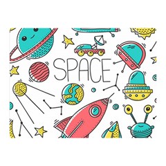 Space Cosmos Seamless Pattern Seamless Pattern Doodle Style Double Sided Flano Blanket (mini) 