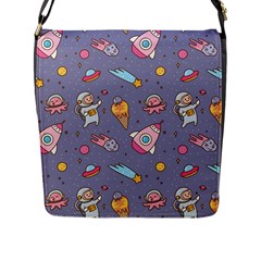 Outer Space Seamless Background Flap Closure Messenger Bag (l)