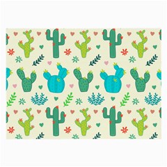 Cactus Succulents Floral Seamless Pattern Large Glasses Cloth (2 Sides) by Vaneshart