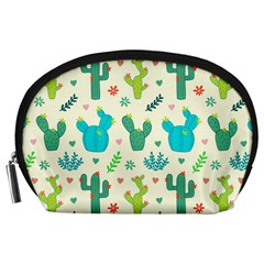 Cactus Succulents Floral Seamless Pattern Accessory Pouch (large)