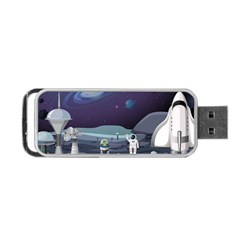 Alien Astronaut Scene Portable Usb Flash (one Side)