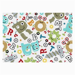 Seamless Pattern Vector With Funny Robots Cartoon Large Glasses Cloth (2 Sides) by Vaneshart
