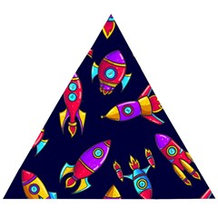 Space Patterns Wooden Puzzle Triangle by Vaneshart