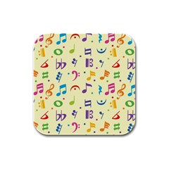 Seamless Pattern Musical Note Doodle Symbol Rubber Square Coaster (4 Pack)  by Vaneshart