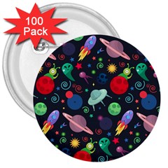 Cosmos Ufo Concept Seamless Pattern 3  Buttons (100 Pack)  by Vaneshart