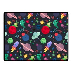 Cosmos Ufo Concept Seamless Pattern Double Sided Fleece Blanket (small) 