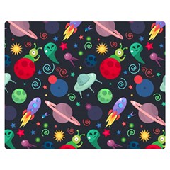 Cosmos Ufo Concept Seamless Pattern Double Sided Flano Blanket (medium) 