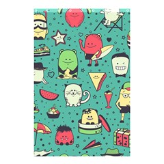 Seamless Pattern With Funny Monsters Cartoon Hand Drawn Characters Unusual Creatures Shower Curtain 48  X 72  (small) 