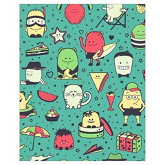 Seamless Pattern With Funny Monsters Cartoon Hand Drawn Characters Unusual Creatures Drawstring Bag (small)