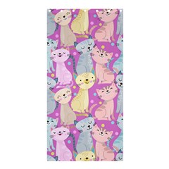 Colorful Cute Cat Seamless Pattern Purple Background Shower Curtain 36  X 72  (stall)  by Vaneshart