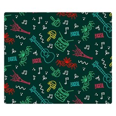 Guitars Musical Notes Seamless Carnival Pattern Double Sided Flano Blanket (small) 