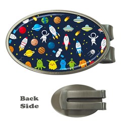 Big Set Cute Astronauts Space Planets Stars Aliens Rockets Ufo Constellations Satellite Moon Rover V Money Clips (oval) 