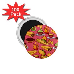 Seamless Pattern Mexican Food Hat Traditional 1 75  Magnets (100 Pack) 