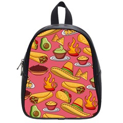 Seamless Pattern Mexican Food Hat Traditional School Bag (small)