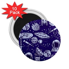 Space Sketch Seamless Pattern 2 25  Magnets (10 Pack) 