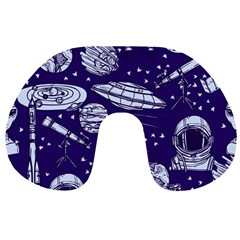 Space Sketch Seamless Pattern Travel Neck Pillow