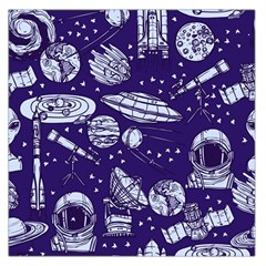 Space Sketch Seamless Pattern Large Satin Scarf (square)