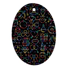 Seamless Pattern With Love Symbols Ornament (oval) by Vaneshart