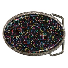 Seamless Pattern With Love Symbols Belt Buckles