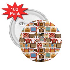 Vintage Gadget Seamless Pattern 2 25  Buttons (100 Pack) 