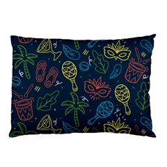 Hand Drawn Brazilian Carnival Seamless Pattern With Maracas Music Instruments Pillow Case (two Sides)