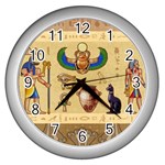 Egypt Horizontal Illustration Wall Clock (Silver) Front