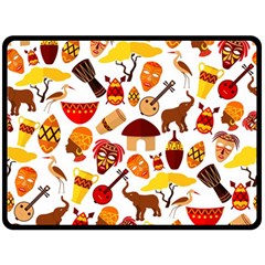 Africa Jungle Ethnic Tribe Travel Seamless Pattern Vector Illustration Double Sided Fleece Blanket (large) 