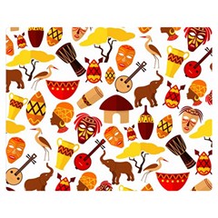 Africa Jungle Ethnic Tribe Travel Seamless Pattern Vector Illustration Double Sided Flano Blanket (medium) 