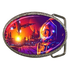 Far Future Human Colonization Belt Buckles