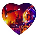 Far Future Human Colonization Heart Ornament (Two Sides) Back