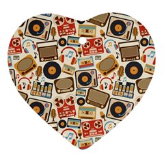 Music Retro Seamless Pattern Ornament (heart)