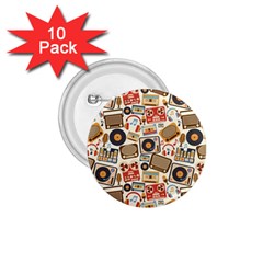 Music Retro Seamless Pattern 1 75  Buttons (10 Pack)