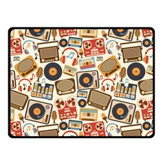 Music Retro Seamless Pattern Fleece Blanket (small) by Vaneshart