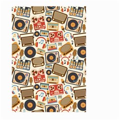 Music Retro Seamless Pattern Large Garden Flag (two Sides) by Vaneshart