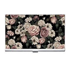 Elegant Seamless Pattern Blush Toned Rustic Flowers Business Card Holder