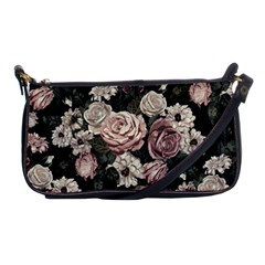 Elegant Seamless Pattern Blush Toned Rustic Flowers Shoulder Clutch Bag