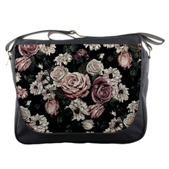 Elegant Seamless Pattern Blush Toned Rustic Flowers Messenger Bag