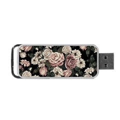 Elegant Seamless Pattern Blush Toned Rustic Flowers Portable USB Flash (Two Sides)