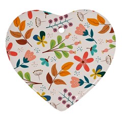 Colorful Ditsy Floral Print Background Ornament (heart) by Vaneshart