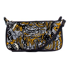 Crazy Abstract Doodle Social Doodle Drawing Style Shoulder Clutch Bag by Vaneshart