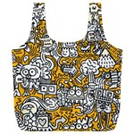 Hand Drawn Vector Illustration Doodle Funny World Full Print Recycle Bag (XXXL) Front