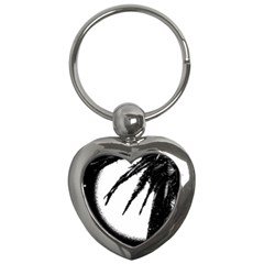 Black And White Tropical Moonscape Illustration Key Chain (heart) by dflcprintsclothing