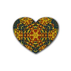 Yuppie And Hippie Art With Some Bohemian Style In Rubber Coaster (heart)  by pepitasart