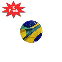 Brazil Flags Waving Background 1  Mini Magnet (10 Pack)  by dflcprintsclothing