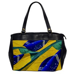 Brazil Flags Waving Background Oversize Office Handbag by dflcprintsclothing